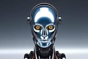 AI generated Digital Graphic AI Artificial Intelligence Robot Head Futuristic by AI Generative photo