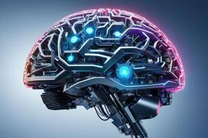 AI generated AI Artificial Intelligence Brain Cyber Technology by AI Generative photo