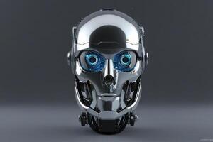 AI generated Digital Graphic AI Artificial Intelligence Robot Head Futuristic by AI Generative photo