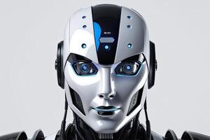 AI generated Digital Graphic AI Artificial Intelligence Robot Head Futuristic by AI Generative photo