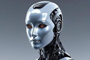 AI generated Digital Graphic AI Artificial Intelligence Robot Head Futuristic by AI Generative photo