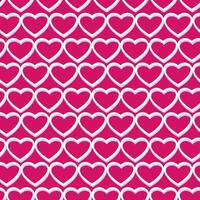 Vibrant red seamless pattern with simple outline hearts. Vector hand drawn shape heart. Template  for design, for flannel shirt, trousers, blanket, carpet, fabric, print, fashion