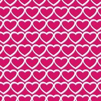 Vibrant red seamless pattern with simple outline hearts. Vector hand drawn shape heart. Template  for design, for flannel shirt, trousers, blanket, carpet, fabric, print, fashion