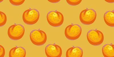 Seamless pattern with hand drawn colorful apricot or peach. Abstract, stylized, fruits in a vector. Summer background print. Template for design vector