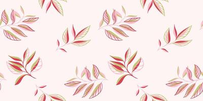 Modern minimalist seamless leaves pattern. Vector hand drawn abstract creative simple leaf silhouettes on a light background. Template for textile, fashion, print, surface design, fabric