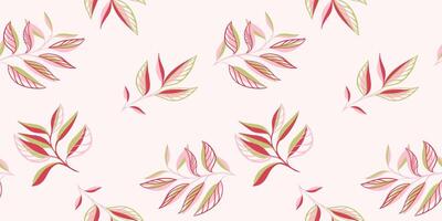 Modern minimalist seamless leaves pattern. Vector hand drawn abstract creative simple leaf silhouettes on a light background. Template for textile, fashion, print, surface design, fabric