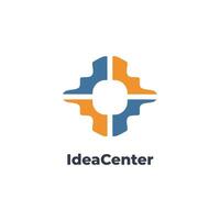 Ideacenter - Incorporates a Logo Icon Element Template With Vector Illustration Design, Representing a Circle Gear Business Technology Symbol.