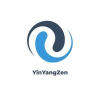 yinyangzen - encarna un yin y yang logo diseño plantilla, presentación un resumen circulo icono con vector ilustración.