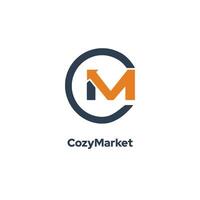 Cozymarket - Features the Initial Letter M Logo Template Vector Icon Design, Emphasizing a Linked Letter M Logo Design With an Arrow.