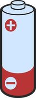 batería icono aislado en blanco antecedentes con más y menos signo. vector