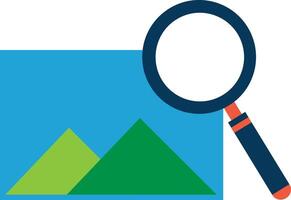 Magnifying glass to see the map. Magnifier icon with image beside it. Vector illustration.