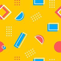 Colorful and Fun Memphis Design Pattern With Geometric Shapes and Dots vector