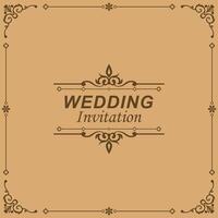 Vintage style wedding invitation cover template vector