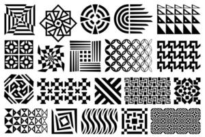 Abstract geometric design elements and patterns. Black and white Memphis stile design shapes, ornaments. vector