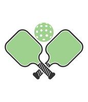 two pickleball rackets with a ball on top vector