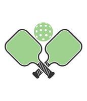 two pickleball rackets with a ball on top vector