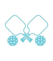 two pickleball balls and a paddle on a white background vector