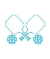 two pickleball balls and a paddle on a white background vector