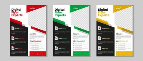 Business flyer collection, corporate poster, flyer bundle, flyer brochure design, annual report, proposal, leaflet, company profile, digital marketing poster and a4 layout with mockup vector