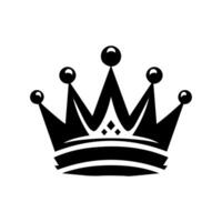 corona icono. un simple, negro silueta de un real corona. vector ilustración aislado en blanco antecedentes. ideal para logotipos, emblemas, insignias. lata ser usado en marca, web diseño.