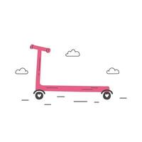 Vector pink scooter icon modern flat design