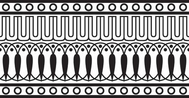 Vector monochrome black seamless classical Greek meander ornament. Pattern of ancient Greece. Border, frame of the Roman Empire