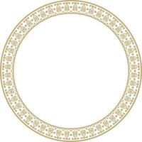 vector redondo dorado indio nacional ornamento. étnico planta círculo, borde. marco, flor anillo. amapolas y hojas