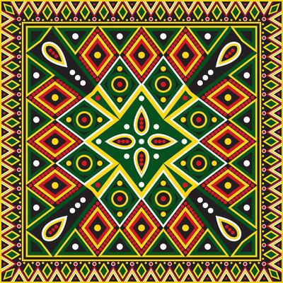 Vector colored square national Indian patterns. National ethnic ornaments, borders, frames. colored decorations of the peoples of South America, Maya, Inca, Aztecs