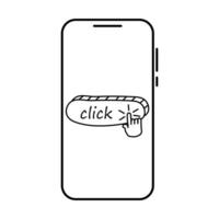 Click push button on phone vector