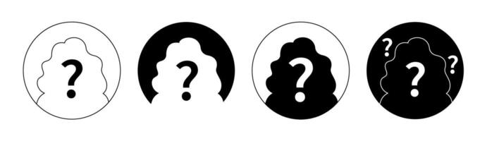 Guess who unknown person silhouette icon vector, anonymous mysterious user profile vector