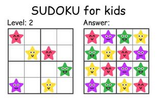 sudoku. niños y adulto matemático mosaico. niños juego. magia cuadrado. lógica rompecabezas juego. digital jeroglífico vector