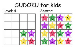 sudoku. niños y adulto matemático mosaico. niños juego. magia cuadrado. lógica rompecabezas juego. digital jeroglífico vector