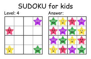 sudoku. niños y adulto matemático mosaico. niños juego. magia cuadrado. lógica rompecabezas juego. digital jeroglífico vector