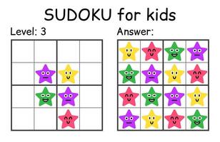 sudoku. niños y adulto matemático mosaico. niños juego. magia cuadrado. lógica rompecabezas juego. digital jeroglífico vector