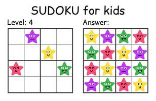 sudoku. niños y adulto matemático mosaico. niños juego. magia cuadrado. lógica rompecabezas juego. digital jeroglífico vector