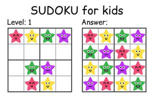 sudoku. niños y adulto matemático mosaico. niños juego. magia cuadrado. lógica rompecabezas juego. digital jeroglífico vector