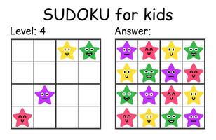 sudoku. niños y adulto matemático mosaico. niños juego. magia cuadrado. lógica rompecabezas juego. digital jeroglífico vector