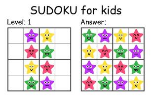 sudoku. niños y adulto matemático mosaico. niños juego. magia cuadrado. lógica rompecabezas juego. digital jeroglífico vector