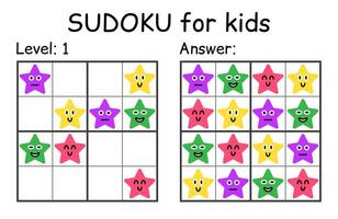 sudoku. niños y adulto matemático mosaico. niños juego. magia cuadrado. lógica rompecabezas juego. digital jeroglífico vector