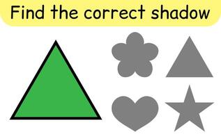 Find the correct shadow. Kids game. Educational matching game for children. vector