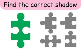 Find the correct shadow. Kids game. Educational matching game for children. Puzzle theme vector