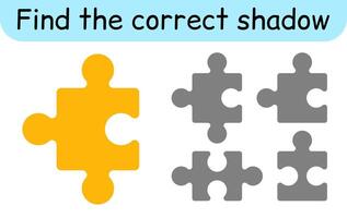 Find the correct shadow. Kids game. Educational matching game for children. Puzzle theme vector