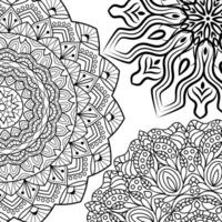 Coloring book pages. Mandala background. Indian antistress medallion. Abstract islamic flower, arabic henna design, yoga symbol. Vector illustration