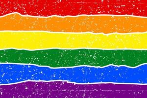 lgbt orgullo bandera lesbiana, homosexual, bisexual, Transgénero. arco iris bandera. grunge textura. gay y lesbiana amor vector