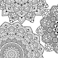 Coloring book pages. Mandala background. Indian antistress medallion. Abstract islamic flower, arabic henna design, yoga symbol. Vector illustration