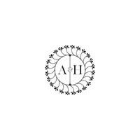 AH simple wedding initial concept with high quality logo design vector