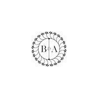 BA simple wedding initial concept with high quality logo design vector