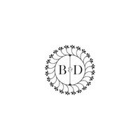 BD simple wedding initial concept with high quality logo design vector