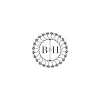 bh sencillo Boda inicial concepto con alto calidad logo diseño vector