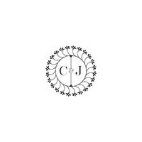CJ simple wedding initial concept with high quality logo design vector